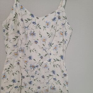 Old Navy Floral Jumpsuit - White with Blue and Yellow